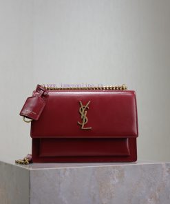 Yves Saint Laurent Bags Jujube toothpick pattern with gold bucklesunset 22cm_The unbeatable classic sunset bag has b k7du2sta