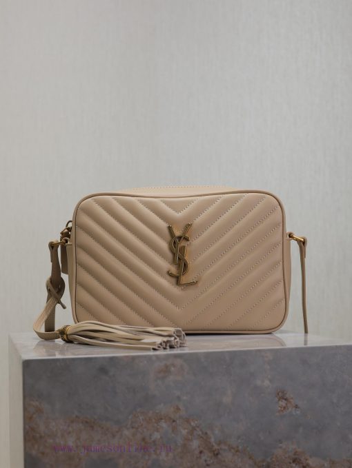 Yves Saint Laurent Bags Apricot colornewLou camera bag top imported Italian cowhide camera bag, Hong Kong bought zp o61uzvjb
