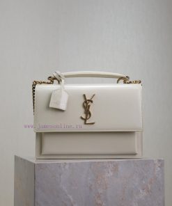 Yves Saint Laurent Bags White gold buckle Sunset_25cmThe Sunset bag is a new member of the Sunset family, with a new vppv4qil