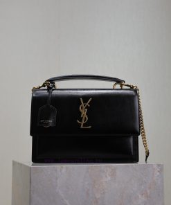 Yves Saint Laurent Bags Black gold buckle Sunset_25cmThe Sunset bag is a new member of the Sunset family, with a new tk8zwljf