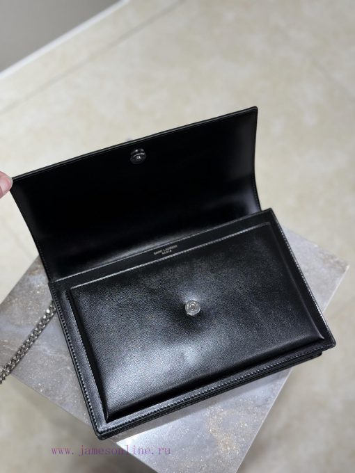 Yves Saint Laurent Bags Black silver buckle Sunset_25cmThe Sunset bag is a new member of the Sunset family, with a n hjoy1yte - Image 9