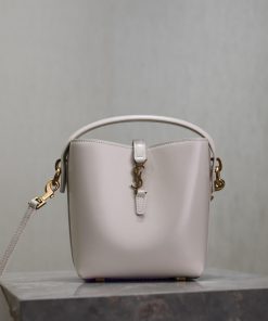 Yves Saint Laurent Bags WhiteLE 37_ Mini Bucket BagA popular bucket bag in the fashion industryThe smooth leather ba g4r9t2va