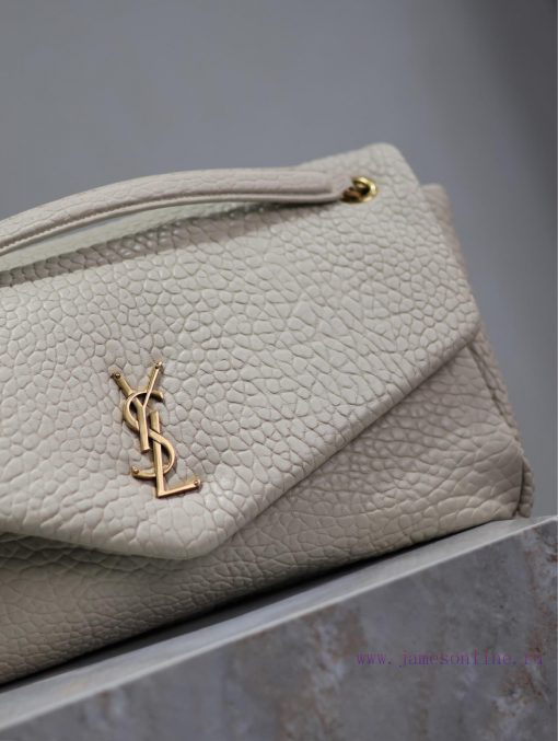 Yves Saint Laurent Bags WhiteCALYPS Elephant Pattern Sheepskin Chain BagMade of imported Italian lambskin, it has a nu2f4uty - Image 5