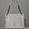 Yves Saint Laurent Bags Milk whiteNiki shopping bag_Imported wrinkled oil wax cowhide from Italy, wrapped entirely i zwjp0phl