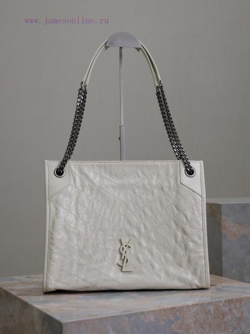 Yves Saint Laurent Bags Milk whiteNiki shopping bag_Imported wrinkled oil wax cowhide from Italy, wrapped entirely i zwjp0phl - Image 2