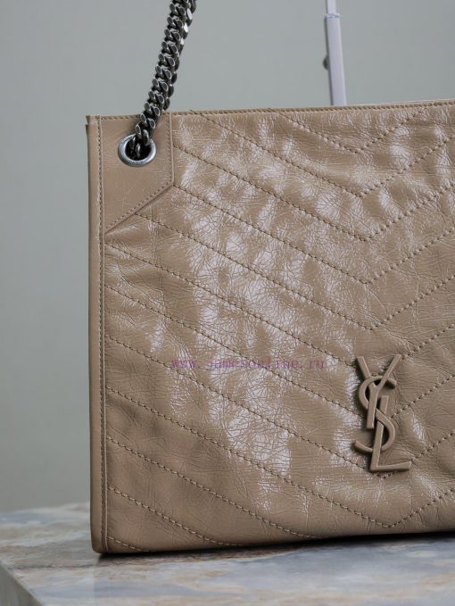 Yves Saint Laurent Bags Apricot colorNiki shopping bag_Imported wrinkled oil wax cowhide from Italy, wrapped entirel d7uqwl0d - Image 5