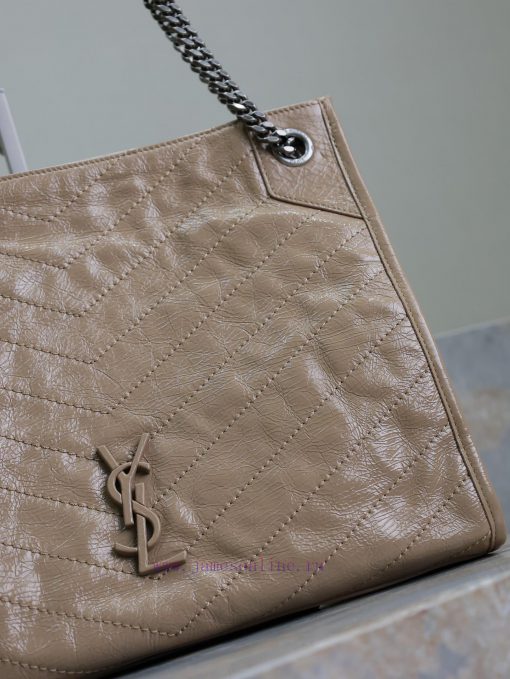 Yves Saint Laurent Bags Apricot colorNiki shopping bag_Imported wrinkled oil wax cowhide from Italy, wrapped entirel d7uqwl0d - Image 6