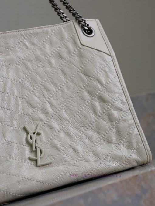 Yves Saint Laurent Bags Milk whiteNiki shopping bag_Imported wrinkled oil wax cowhide from Italy, wrapped entirely i zwjp0phl - Image 6