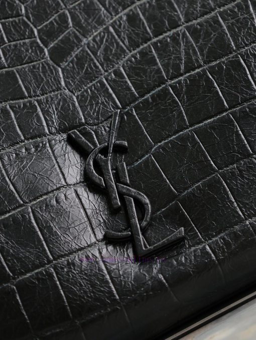 Yves Saint Laurent Bags Black button crocodile patternNiki shopping bag_Imported crocodile embossed cowhide from Ita n7im0d9b - Image 6
