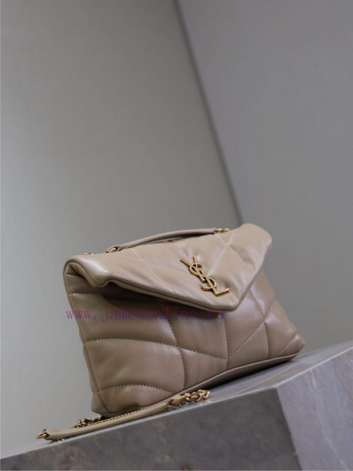 Yves Saint Laurent Bags Apricot gold buckle double chain 23cmLoulou Puffer mini_ Mini Double Chain Bag Comes Full Pa xehcqypm - Image 5