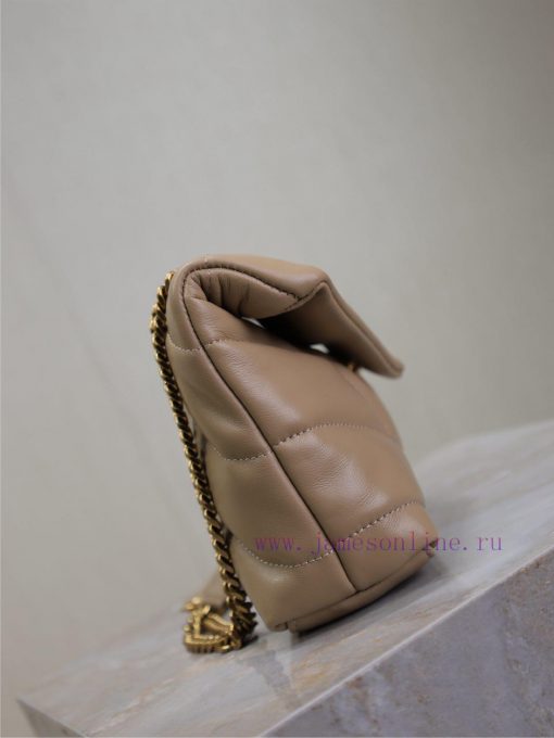 Yves Saint Laurent Bags Apricot gold buckle double chain 23cmLoulou Puffer mini_ Mini Double Chain Bag Comes Full Pa xehcqypm - Image 6