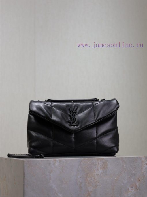 Yves Saint Laurent Bags Black buckle double chain 23cmLoulou Puffer mini_ Mini Double Chain Bag Comes Full Pack Made i1s19rmw