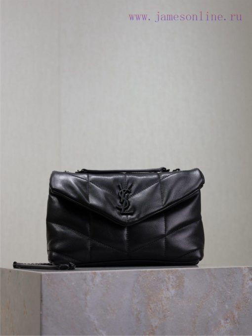 Yves Saint Laurent Bags Black buckle double chain 23cmLoulou Puffer mini_ Mini Double Chain Bag Comes Full Pack Made i1s19rmw - Image 2