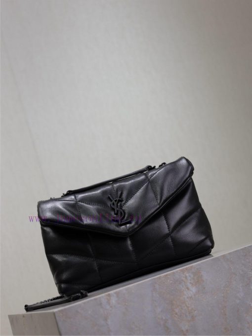 Yves Saint Laurent Bags Black buckle double chain 23cmLoulou Puffer mini_ Mini Double Chain Bag Comes Full Pack Made i1s19rmw - Image 3