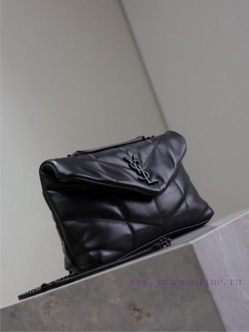Yves Saint Laurent Bags Black buckle double chain 23cmLoulou Puffer mini_ Mini Double Chain Bag Comes Full Pack Made i1s19rmw - Image 5