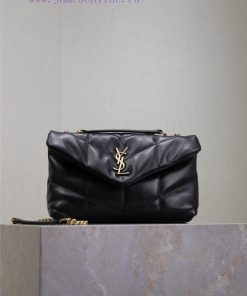 Yves Saint Laurent Bags Black gold buckle double chain 23cmLoulou Puffer mini_ Mini Double Chain Bag Comes Full Pack abeqwlq6