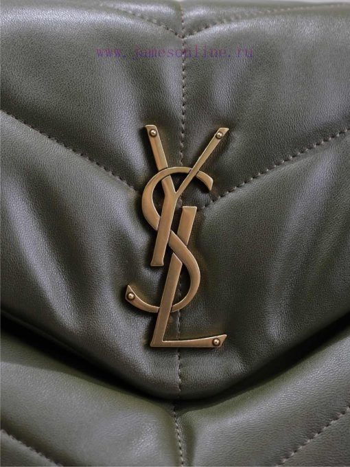 Yves Saint Laurent Bags Green with gold buckle 35cmLoulou Puffer_ Quilted lamb leather bag, made of 100% lambskin, w dawvjtcb - Image 8