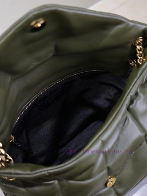 Yves Saint Laurent Bags Green with gold buckle 35cmLoulou Puffer_ Quilted lamb leather bag, made of 100% lambskin, w dawvjtcb - Image 10