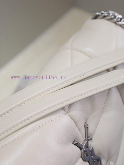 Yves Saint Laurent Bags White with silver buckle 35cmLoulou Puffer_ Quilted lamb leather bag, made of 100% lambskin, 38p3inrs - Image 6