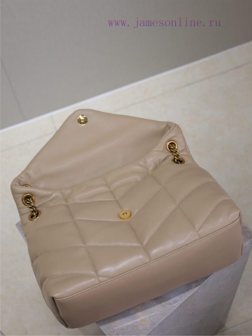 Yves Saint Laurent Bags Apricot colored gold buckle 35cmLoulou Puffer_ Quilted lamb leather bag, made of 100% lambsk oo45q6ms - Image 9
