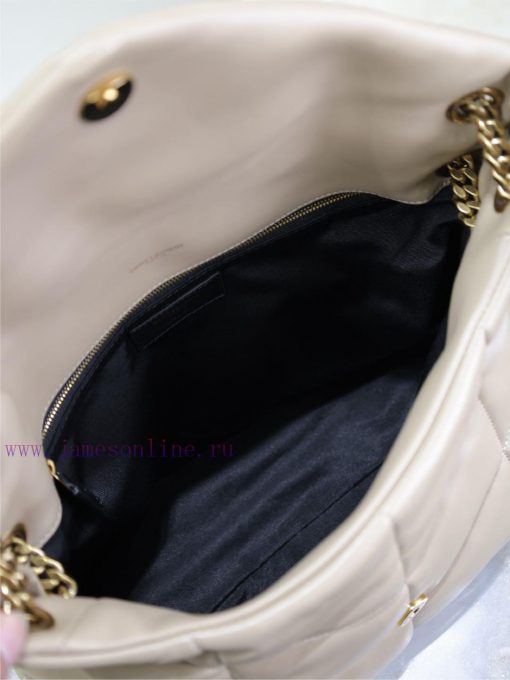 Yves Saint Laurent Bags Apricot colored gold buckle 35cmLoulou Puffer_ Quilted lamb leather bag, made of 100% lambsk oo45q6ms - Image 10