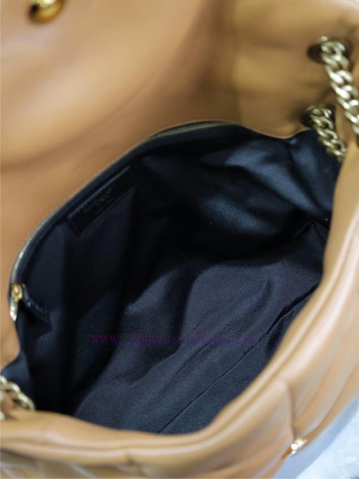 Yves Saint Laurent Bags Caramel gold buckle 35cmLoulou Puffer_ Quilted lamb leather bag, made of 100% lambskin, with akd5k36s - Image 10