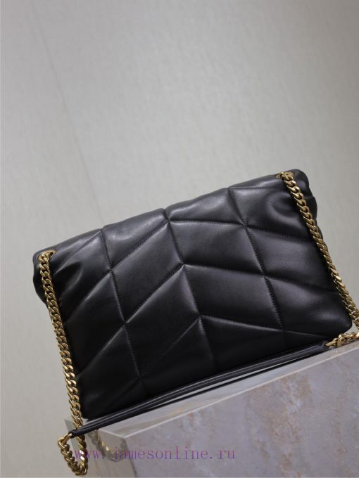 Yves Saint Laurent Bags Black gold buckle 35cmLoulou Puffer_ Quilted lamb leather bag, made of 100% lambskin, with a ozr9t9eg - Image 7