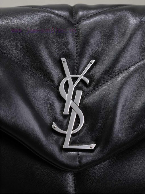 Yves Saint Laurent Bags Black silver buckle 35cmLoulou Puffer_ Quilted lamb leather bag, made of 100% lambskin, with ckejrsa8 - Image 5