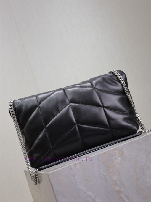Yves Saint Laurent Bags Black silver buckle 35cmLoulou Puffer_ Quilted lamb leather bag, made of 100% lambskin, with ckejrsa8 - Image 6