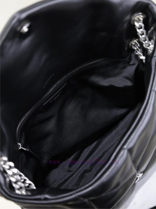 Yves Saint Laurent Bags Black silver buckle 35cmLoulou Puffer_ Quilted lamb leather bag, made of 100% lambskin, with ckejrsa8 - Image 9