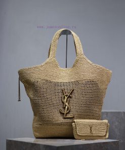 Yves Saint Laurent Bags ICARE_ Woven Shopping BagFull of artistic atmosphere, the Lafite grass weaving is very solid h4cxpamb