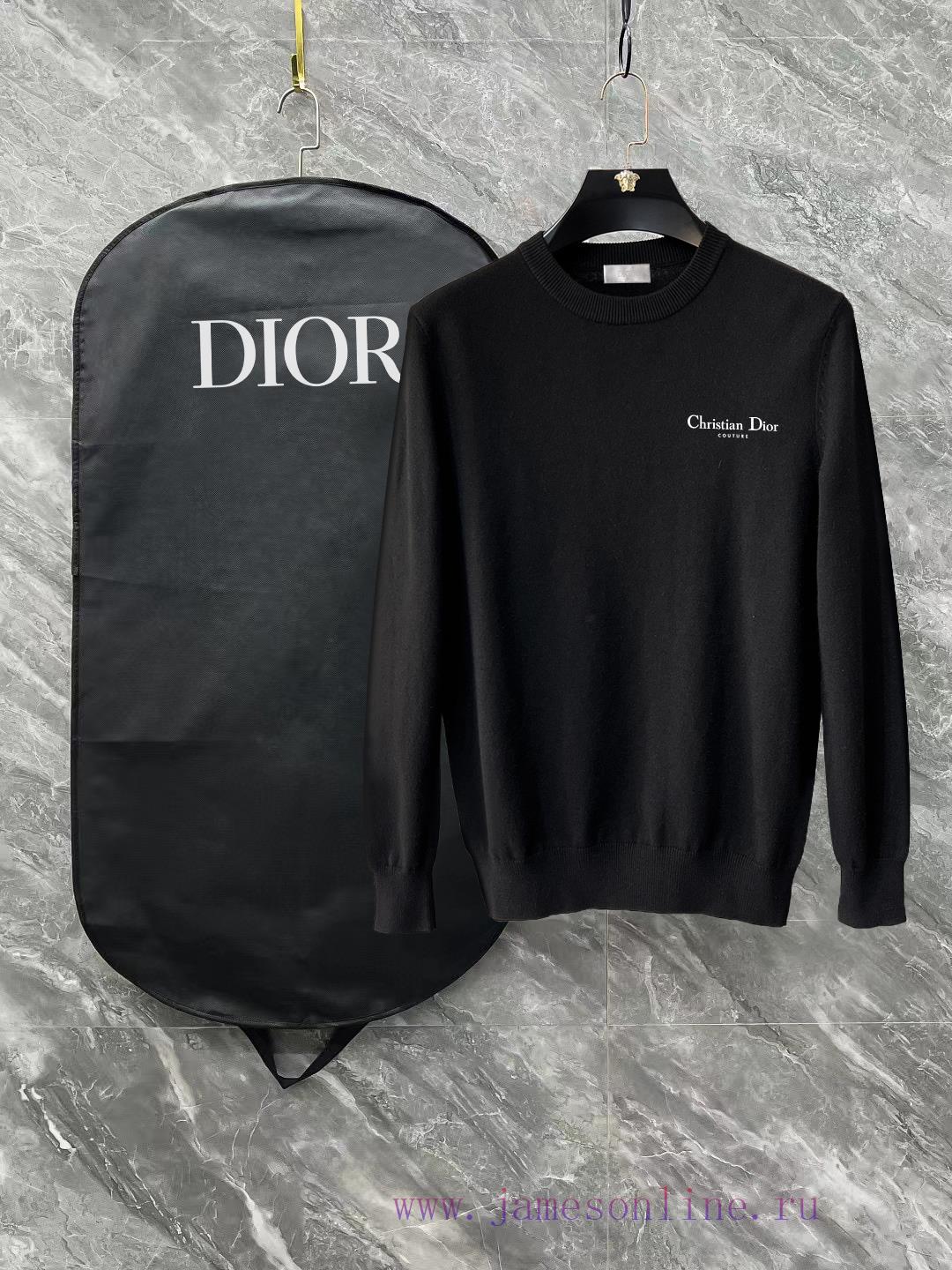 After Sales Dior 3 Logo Complete Exquisite Logo Round Neck SweaterPremium Wool Blended Sweater htmjn259