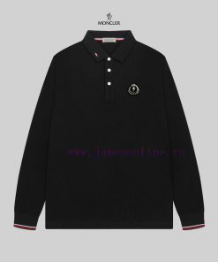 After Sales MONCLER/24SS New Logo Embroidered Lapel Long Sleeved Polo ShirtA T-shirt That Is Si 33y9dntd