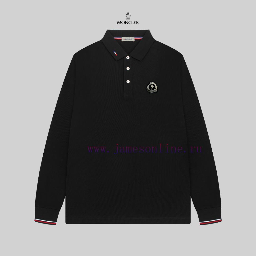 After Sales MONCLER/24SS New Logo Embroidered Lapel Long Sleeved Polo ShirtA T-shirt That Is Si 33y9dntd