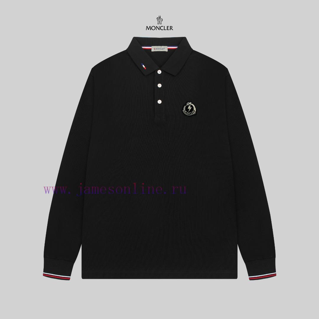 After Sales MONCLER/24SS New Logo Embroidered Lapel Long Sleeved Polo ShirtA T-shirt That Is Si 33y9dntd - Image 2