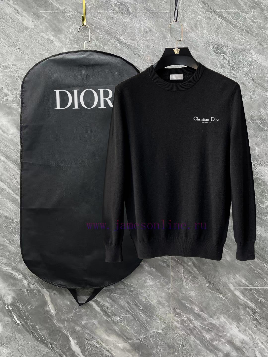 After Sales Dior 3 Logo Complete Exquisite Logo Round Neck SweaterPremium Wool Blended Sweater htmjn259 - Image 2