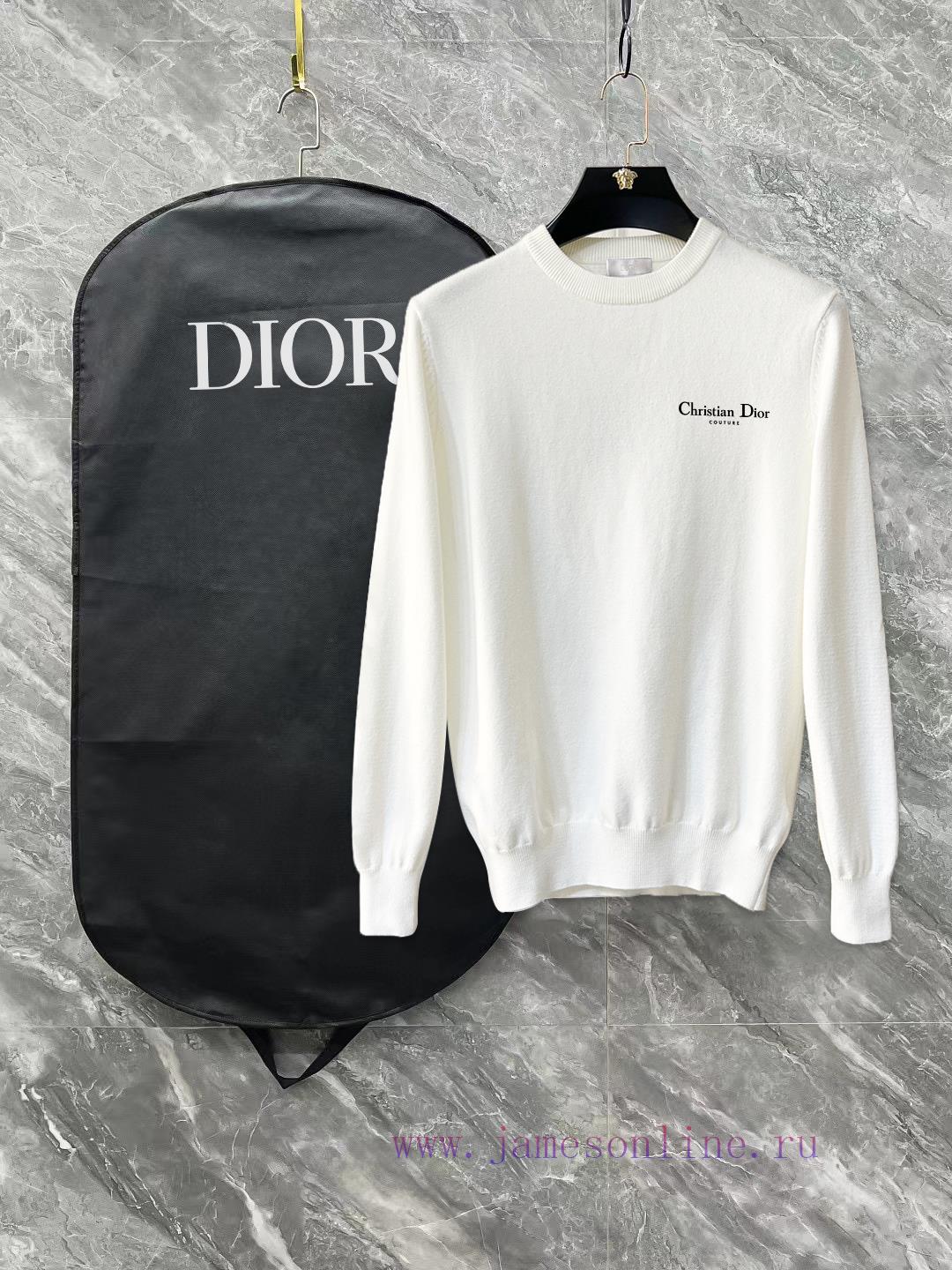 After Sales Dior 3 Logo Complete Exquisite Logo Round Neck SweaterPremium Wool Blended Sweater htmjn259 - Image 3