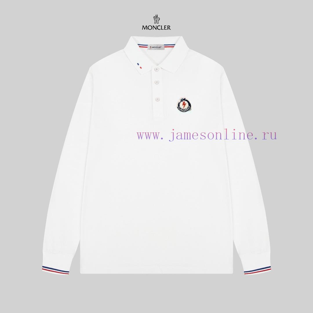 After Sales MONCLER/24SS New Logo Embroidered Lapel Long Sleeved Polo ShirtA T-shirt That Is Si 33y9dntd - Image 4