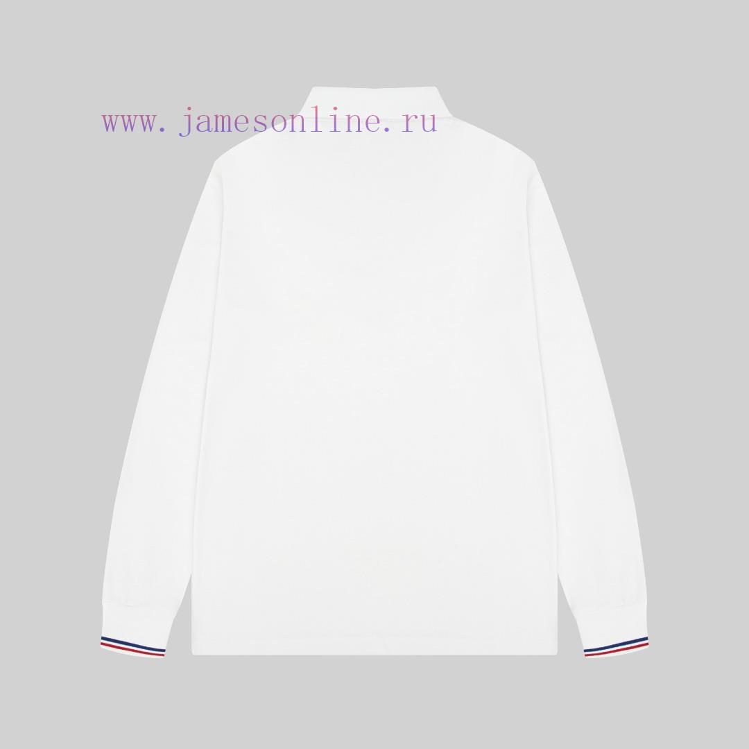 After Sales MONCLER/24SS New Logo Embroidered Lapel Long Sleeved Polo ShirtA T-shirt That Is Si 33y9dntd - Image 5