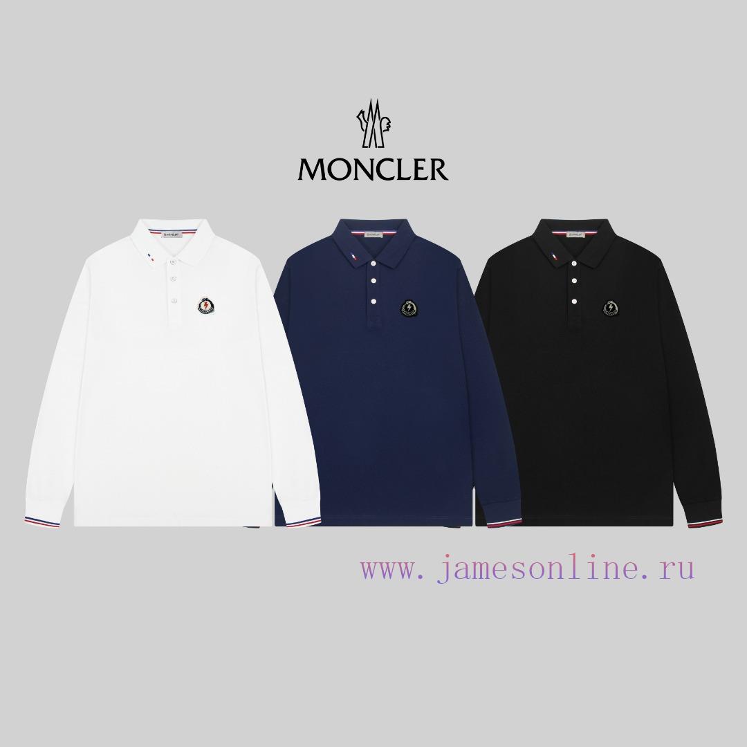 After Sales MONCLER/24SS New Logo Embroidered Lapel Long Sleeved Polo ShirtA T-shirt That Is Si 33y9dntd - Image 10