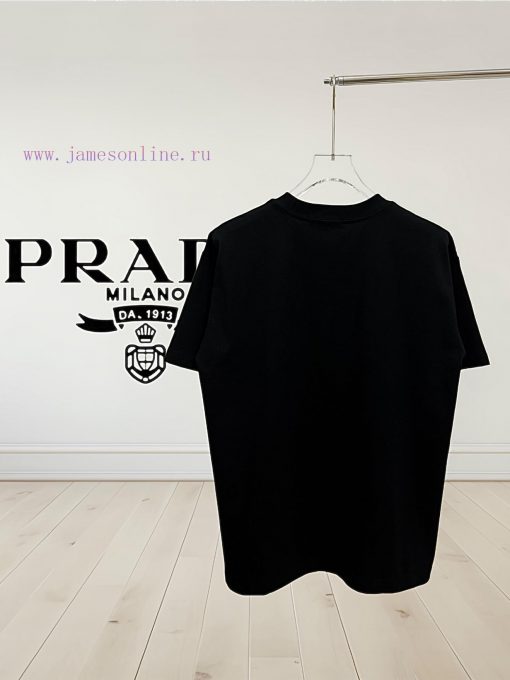 [] Prada 25ss Spring/Summer T-shirt With 3D Embroidered Round Neck Short Sleeve - Made By Purch og4x9ecs - Image 3