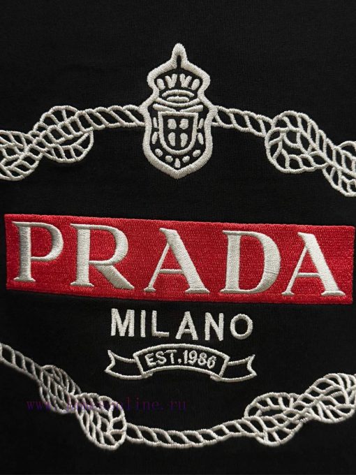 [] Prada 25ss Spring/Summer T-shirt With 3D Embroidered Round Neck Short Sleeve - Made By Purch og4x9ecs - Image 6