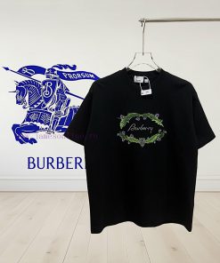Burberry * BurberryEmbroidered Floral Short Sleeved T-shirt*2g Customized Pure Cotton Active Co lx05bpi1