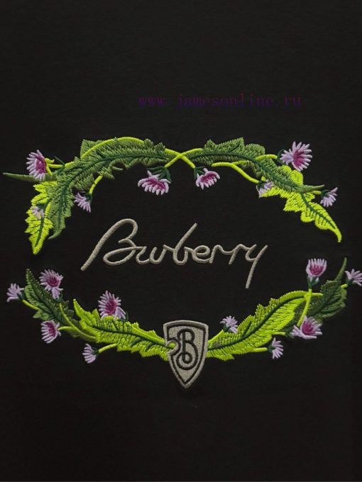 Burberry * BurberryEmbroidered Floral Short Sleeved T-shirt*2g Customized Pure Cotton Active Co lx05bpi1 - Image 6