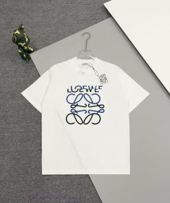 [High Quality] Loewe * Loewe SS25 New EditionFloral Irregular Letter Embroidered T-shirt Round b2sm4mtj