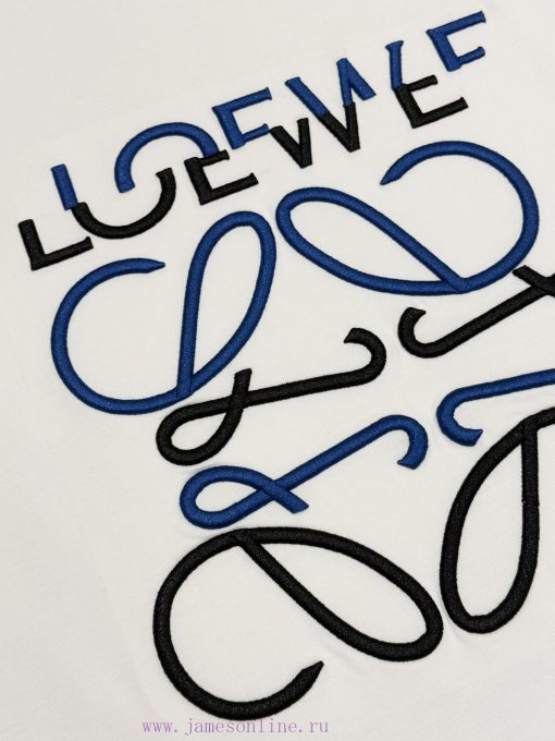 [High Quality] Loewe * Loewe SS25 New EditionFloral Irregular Letter Embroidered T-shirt Round b2sm4mtj - Image 6