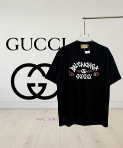 BALENClAGA X Gucci Paris Collaboration Gucci Embroidery Collaboration Short Sleeved T-shirt Fab obnnhj1b