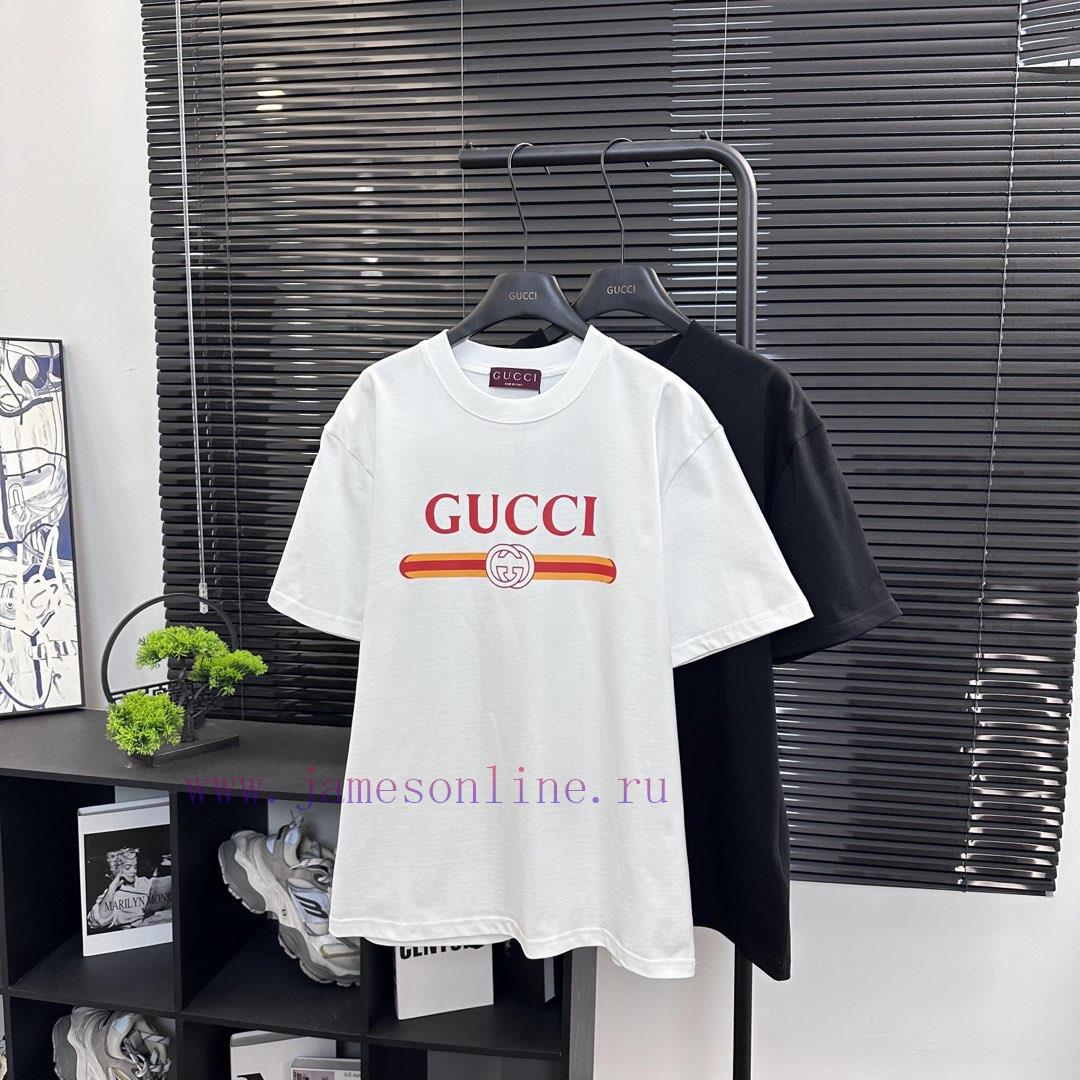 Gucci Style Number G914 Gucci New Classic Letter Front Printed Short Sleeved ShirtFabric - Mad wjmomeof - Image 2