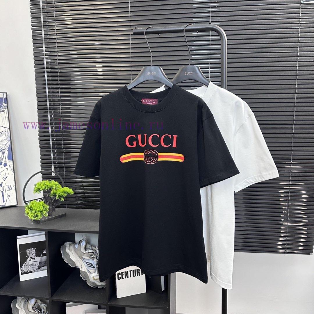 Gucci Style Number G914 Gucci New Classic Letter Front Printed Short Sleeved ShirtFabric - Mad wjmomeof - Image 3