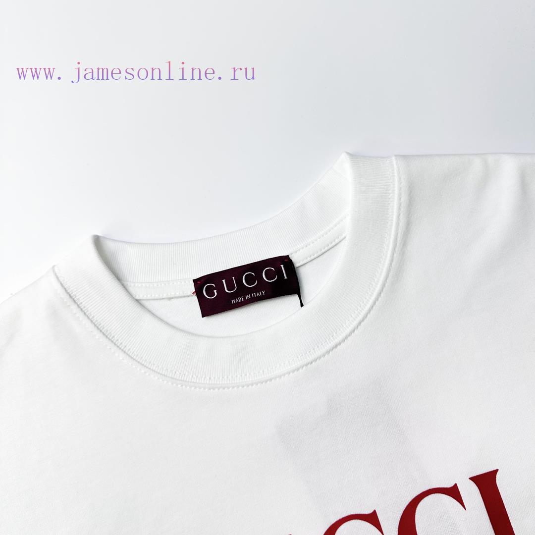 Gucci Style Number G914 Gucci New Classic Letter Front Printed Short Sleeved ShirtFabric - Mad wjmomeof - Image 4